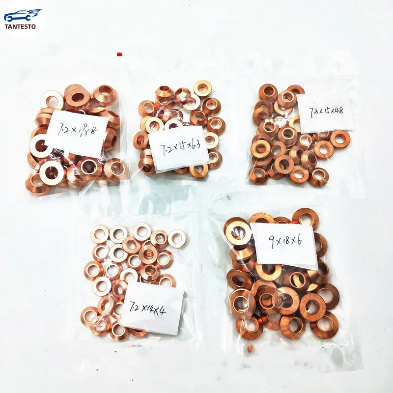 

Diesel Common Rail Injector Nozzle Conical Copper Washer Gaksets for Isuzu Excavator Digging Machine