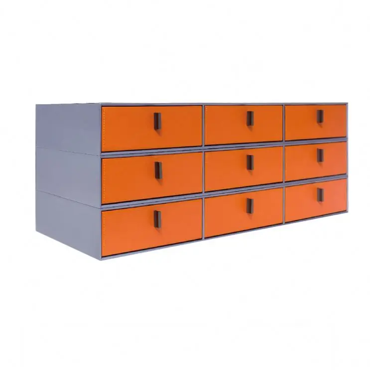 

Wardrobe Storage Cabinet Cupboard Independent combination freely match wood leather drawer