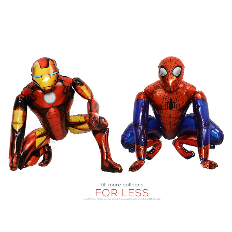 Grand ballon 3D SpiderMan Iron Man en aluminium  décoration de fête d'anniversaire à thème Super