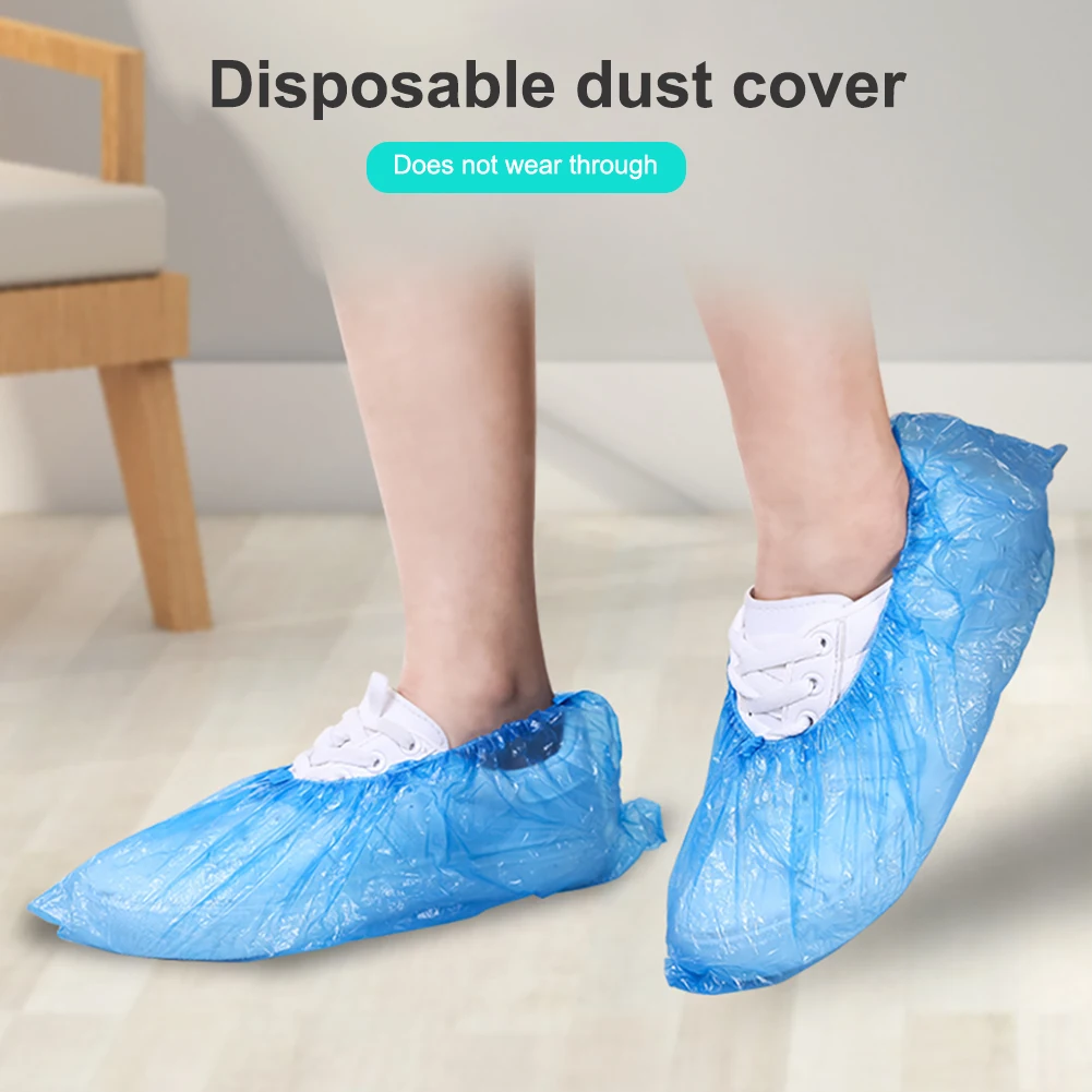 

100Pcs/Set Waterproof Plastic Shoe Covers Rooms Disposable