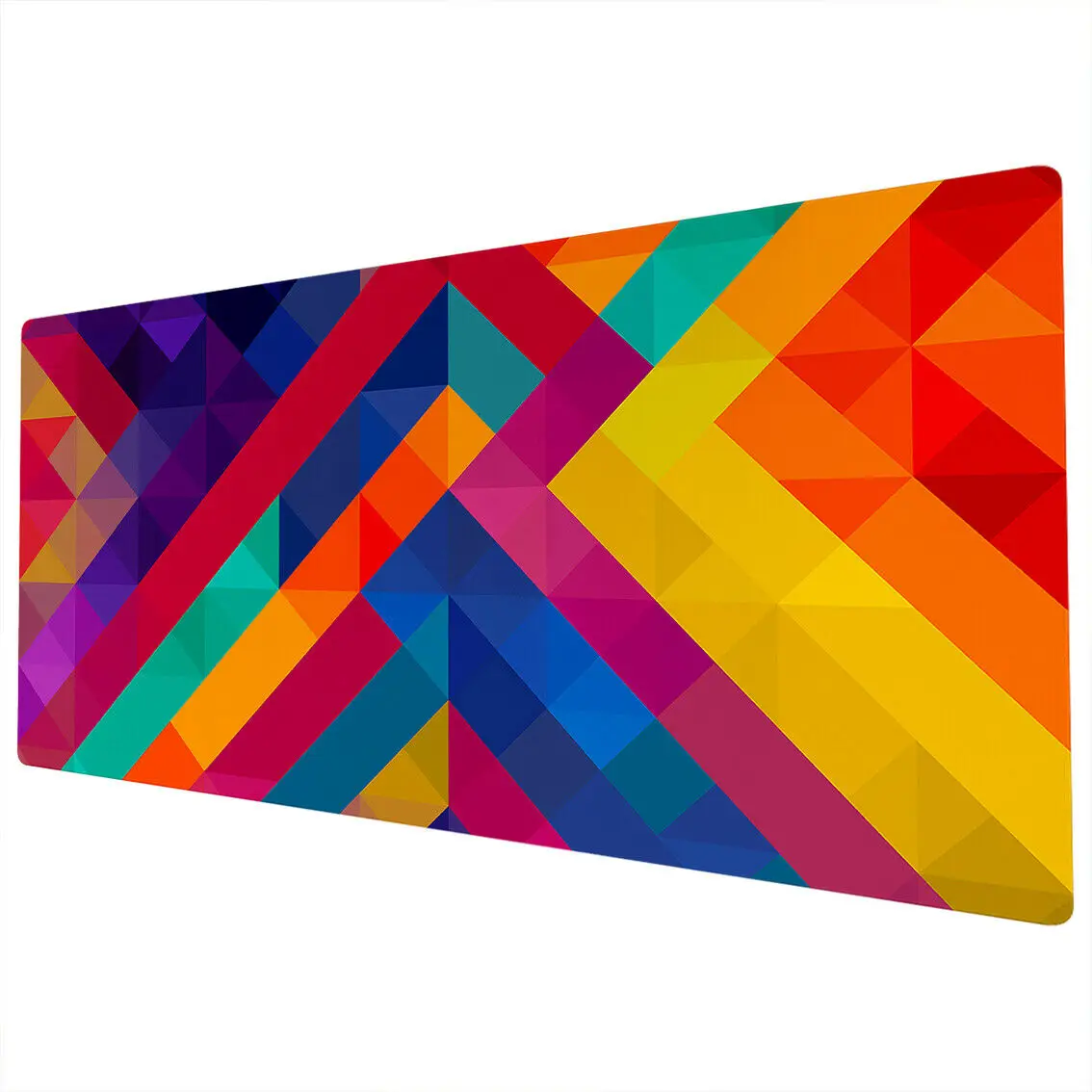 

90x40cm Extra Large XXL Mouse Mat Pad Full Desk PC Pink Blue Geometric UK