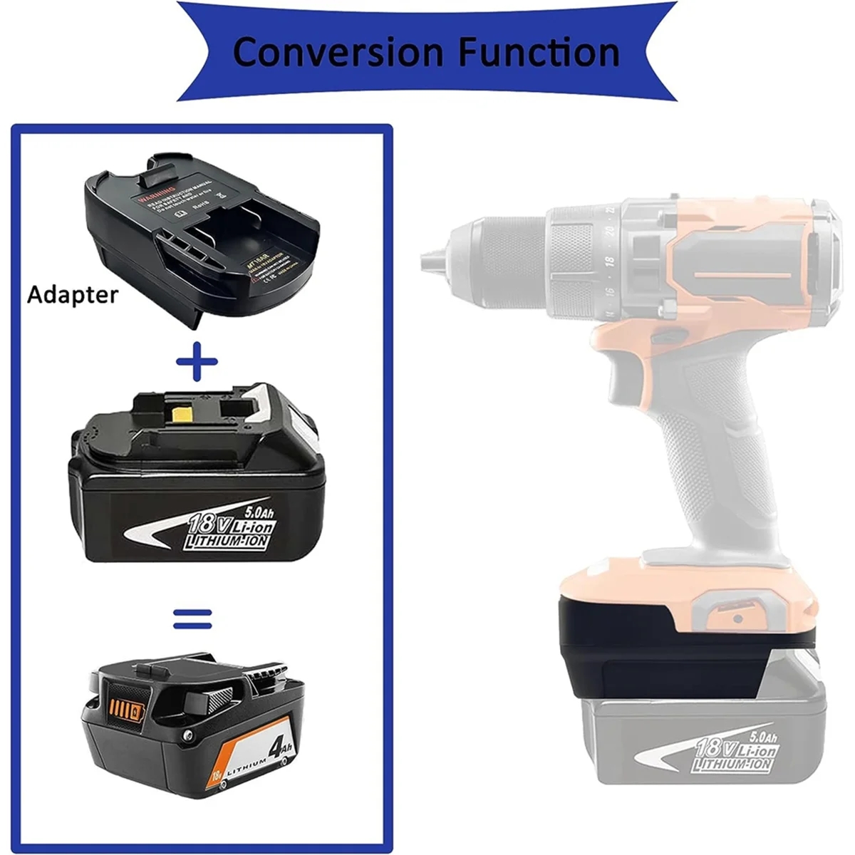 Адаптер для аккумулятора MT18AR Makita литий-ионная батарея 18 в/20 в RIDGID/AEG 18В/20В