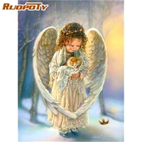 ruopoty angel figure painting by numbers for adults diy gift handpainted 60x75cm frame modern home living room wall craft