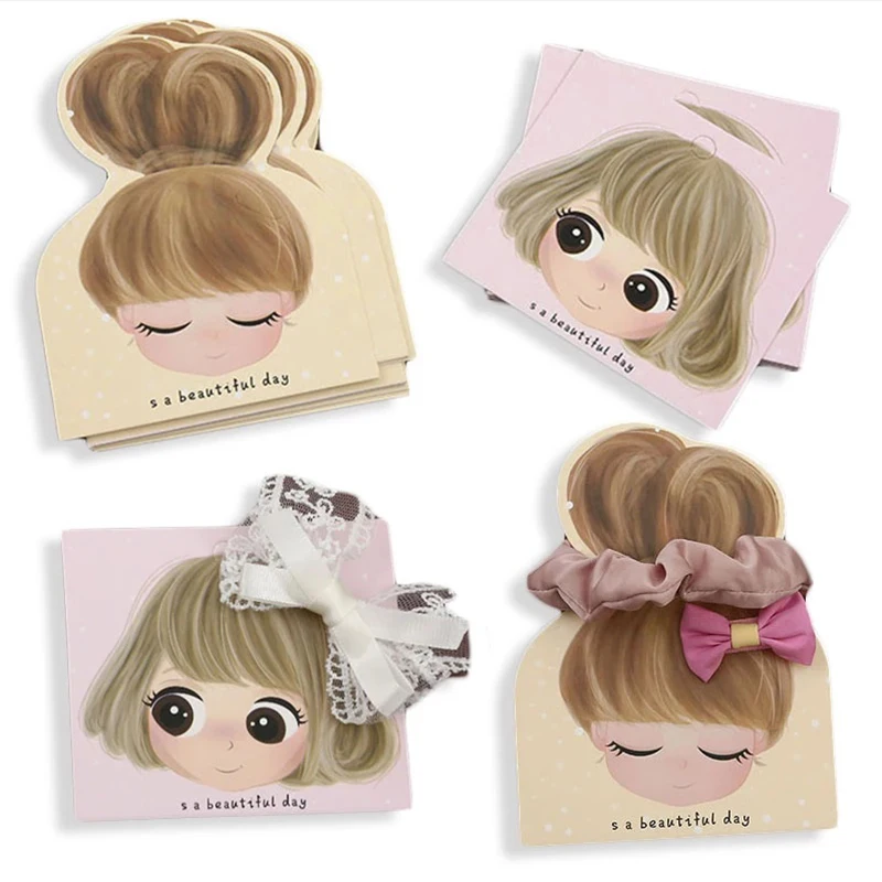 Cute Small Girs Display Cards for DIY Kid Hair Accessories Retail Price Tags Holder Label Barrettes Packing Paper Card