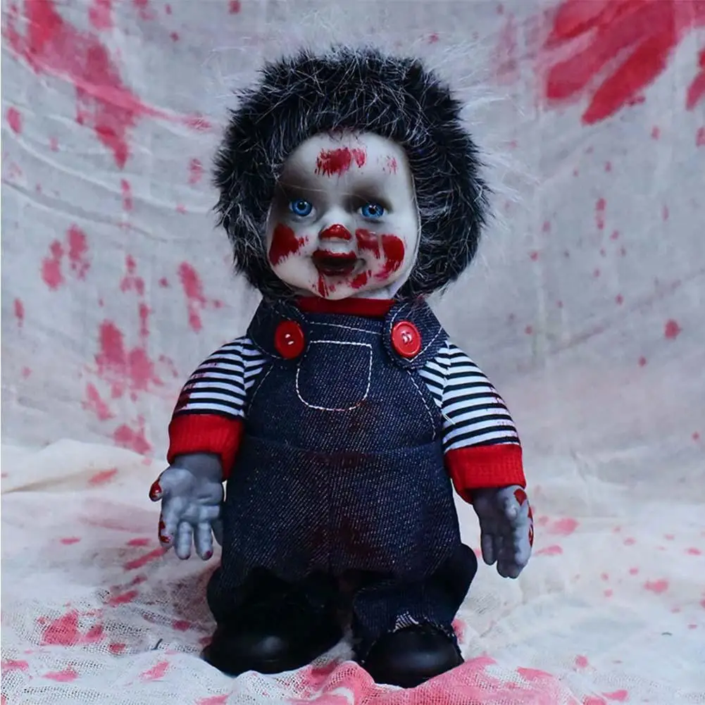 Halloween Haunted House Baby Doll Terror Decoration Toy Sound Activated Battery Operated Animatronic Roaming Creepy Doll