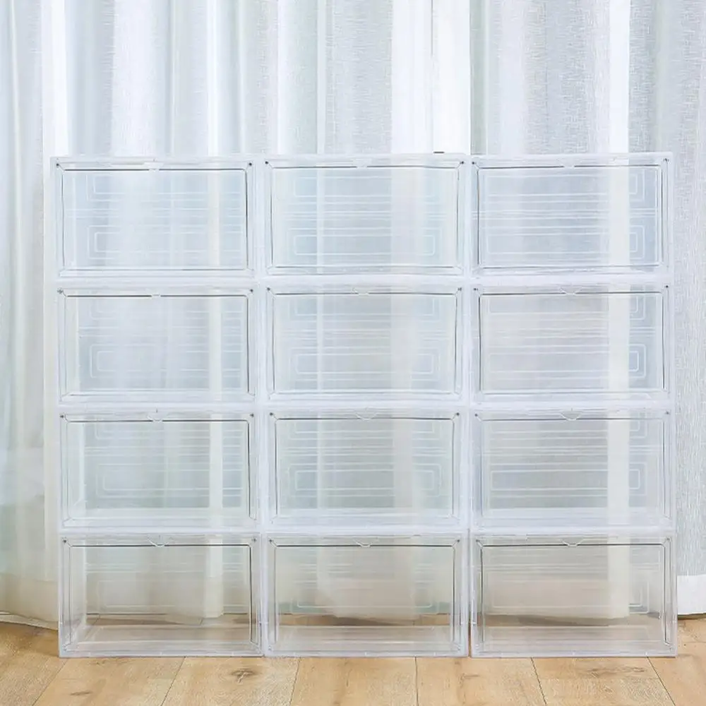

Shoe Hanger Clear Magnetic Stackable Dustproof Shoes Storage Container Display Box Organizer Clothing Wardrobe Storage