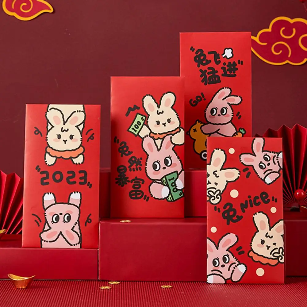 

4Pcs Money Envelope Great Coated Paper Bronzing for Gifts Lucky Money Envelopes Red Envelopes