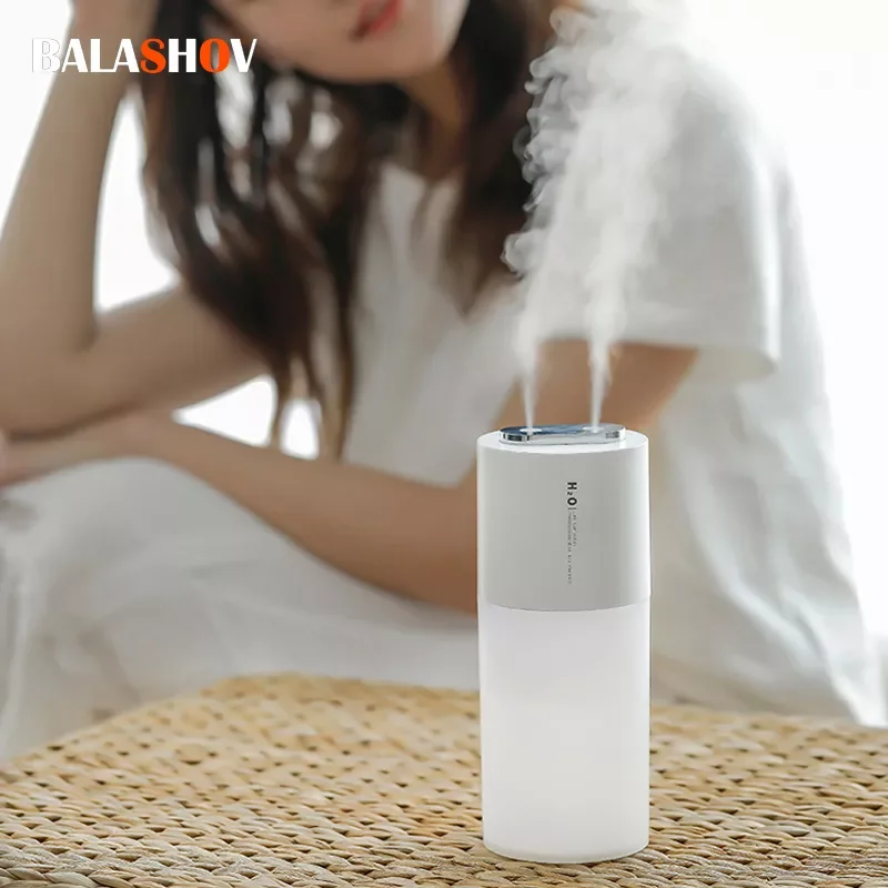 

NEW 2023 400ML Humidifier Aroma Diffuser Light Fogger Large Capacity Dual Spray USB Wireless Rechargeable Soothing Light Humidif