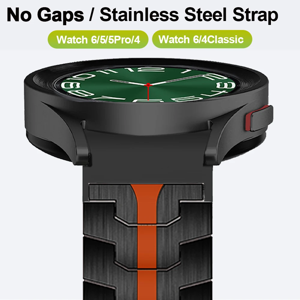 

Браслет из нержавеющей стали для Samsung Galaxy 6classic, металлический быстросъемный ремешок с пряжкой для Samsung Galaxy 6classic, 47 мм, 43 мм, 6, 5, 4, 40 мм, 44 мм, 5pro 4