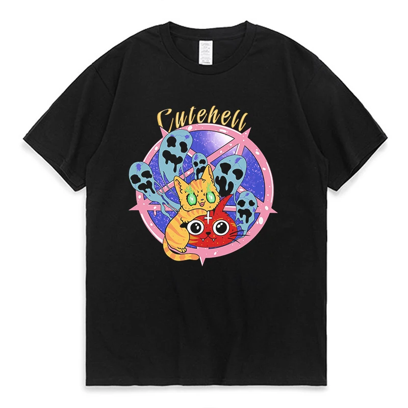 

Cat Ghost Cute Pattern Funny Printing Men's T Shirt Oversized Crewneck Clothing Loose Sort Women Men T-Shirt Summer Male Tshirt