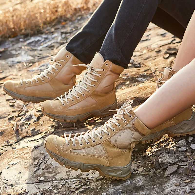 

Eu 37-46 Outdoor Camping Hiking Trekking Boots Ultralight Male Female Tactical Combat Training CS Climbing Shoes Sneakers Men