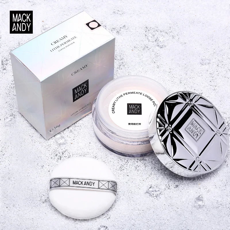 Оригинальная рассыпчатая пудра Mack Andy с пышкой водонепроницаемая матовая для