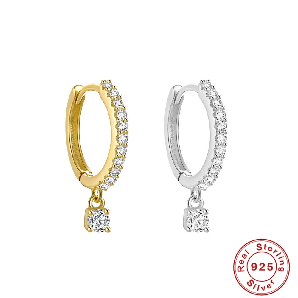 Серьги-обнимашки Aide из стерлингового серебра 925 пробы с ослепительным белым