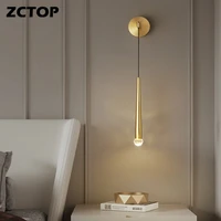 led copper wall light bedroom bedside wall lamp nordic minimalist led staircase walkway living room study background wall lamps