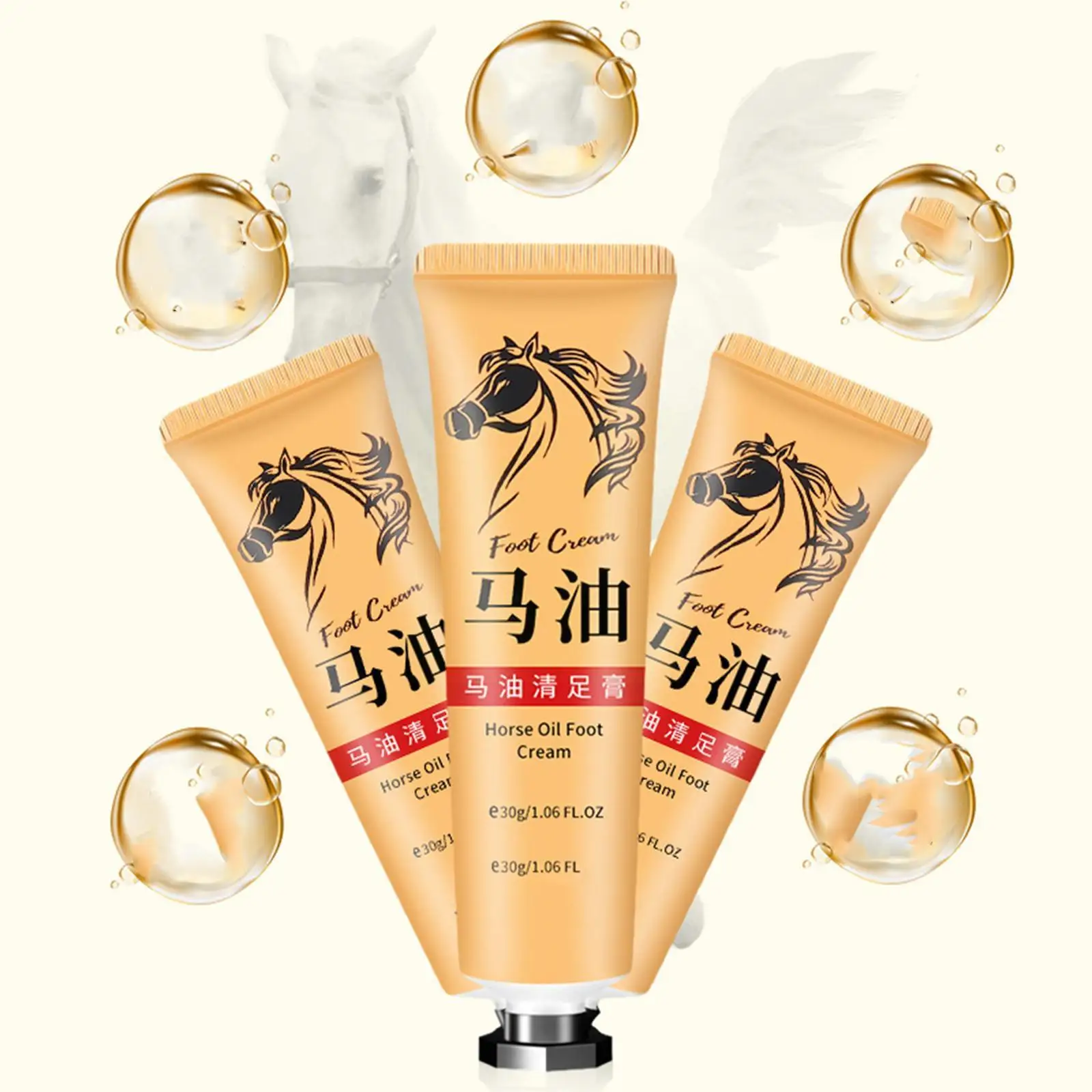 

Traditional Horse Oil Cream Anti Crack Foot Cream Heel Cracked Repair Cream Removal Dead Skin Hand Feet Care For Family 30g Y4Y8