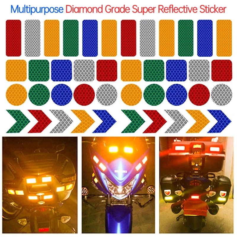 Diamond Grade Super Reflective Sticker Bicycle Frame Decal Cycling Front Fork Decals for Bike e-bikes Motorcycles Cars Helmets