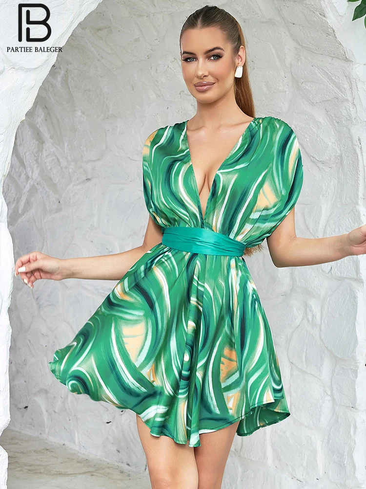 

Женское Свободное платье с цветочным принтом, V-образным вырезом