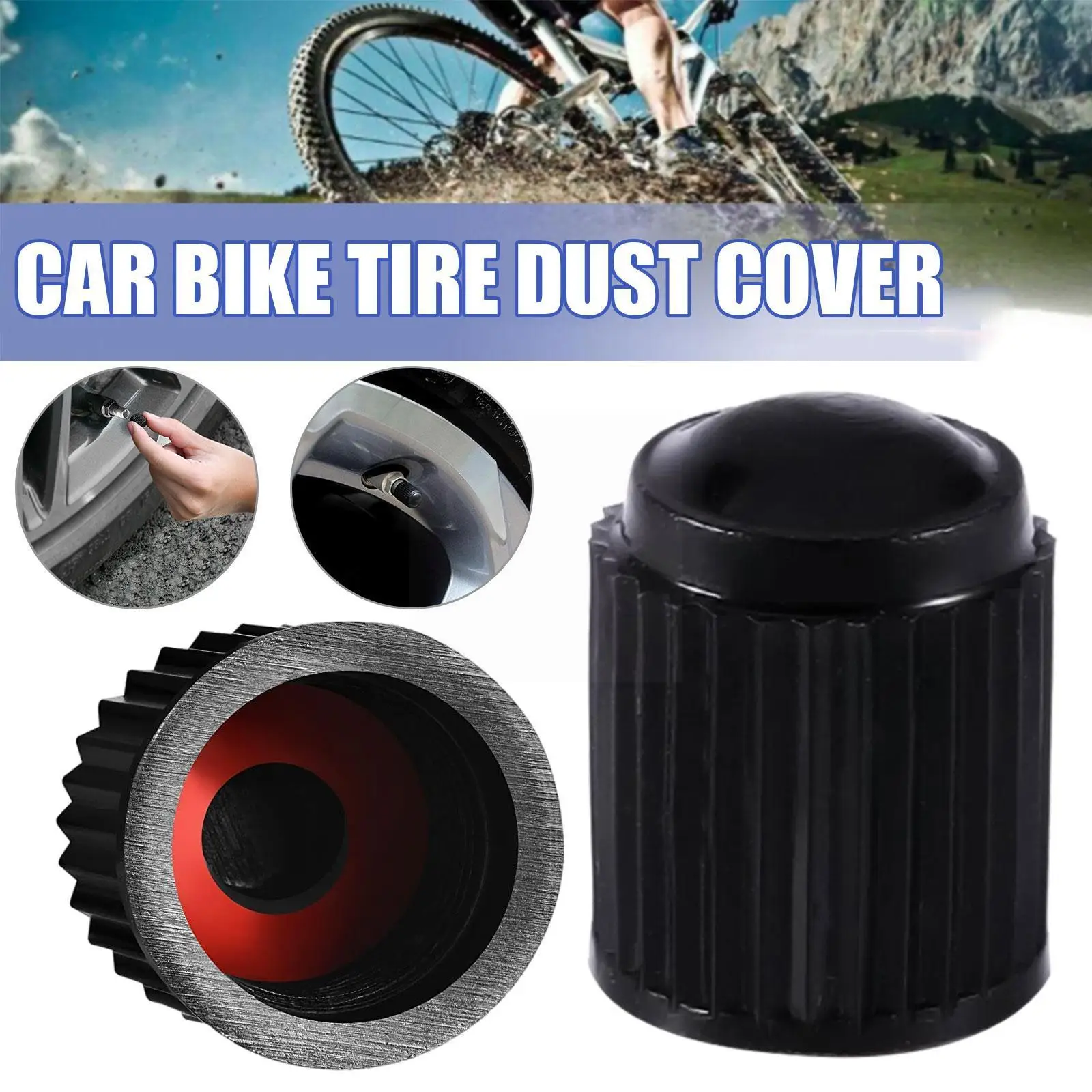

10/20/200PCS Tire Valve Stem Cap Caps Black Plastic Auto Wheel The Truck Parts Car Wheel Exterior Nipple Car Motorcycle Cap B8D4