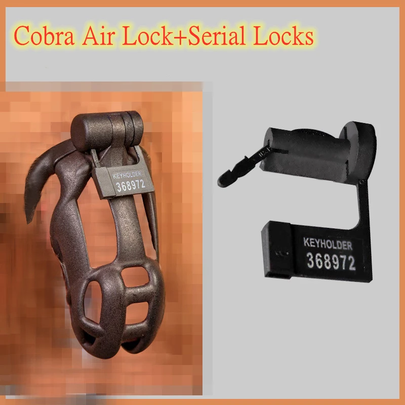 

2021 New Design Air Lock Pin For Cobra Cock Cage with 5pcs Plastic One-time Code Lock Chastity Device Accessories Lock Sex Toys