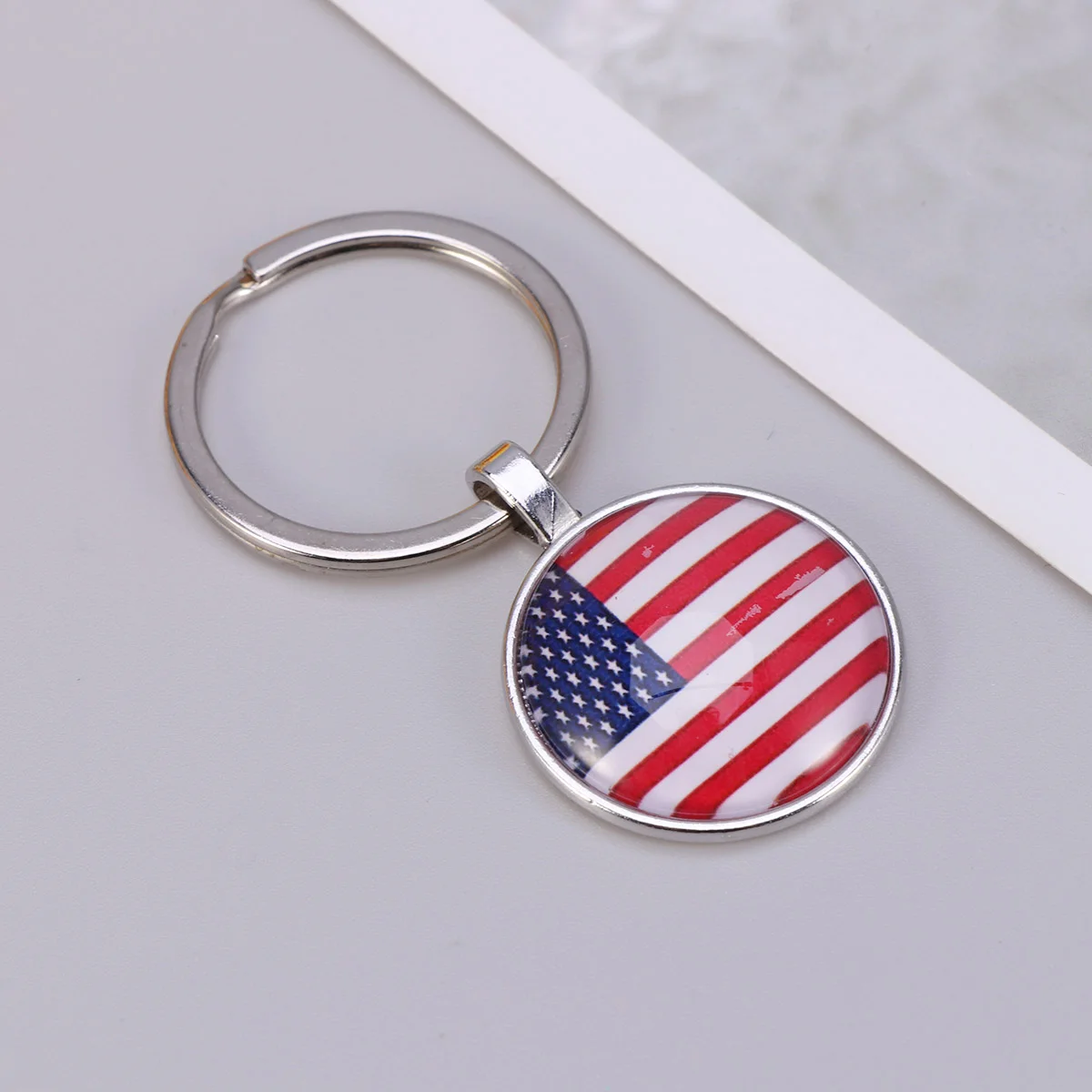 

2pcs US Flag Keychain Fashion American Flag National Flag Creative Souvenir Patriotic Gift Key Ring