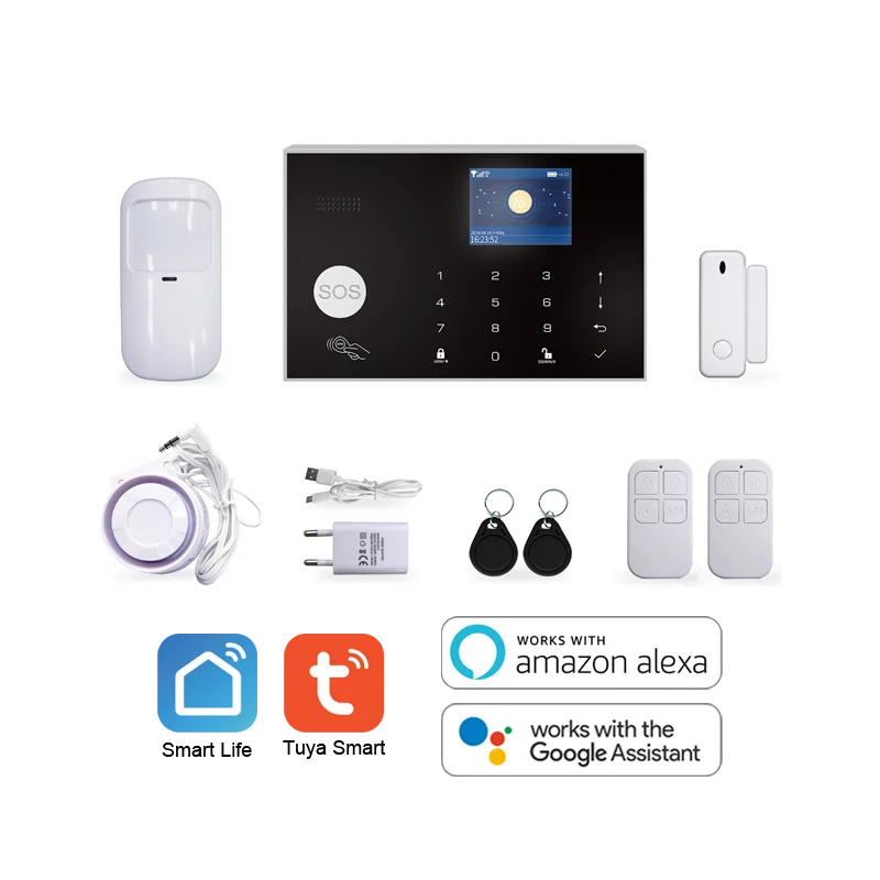 

Tuya smart life 4g home security system with wireless pir motion sensor and ip camera security system