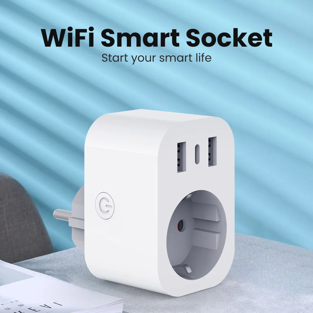 

Умная розетка Tuya с поддержкой Wi-Fi, 2 USB-порта, 1 шт.