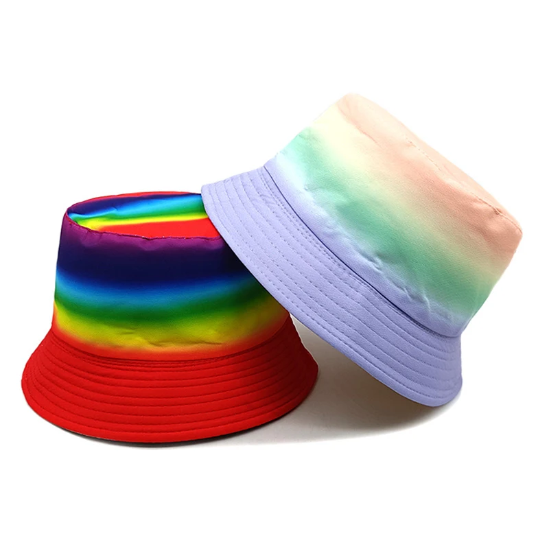 Панама детская Радужная головной убор для мальчиков и девочек двусторонняя