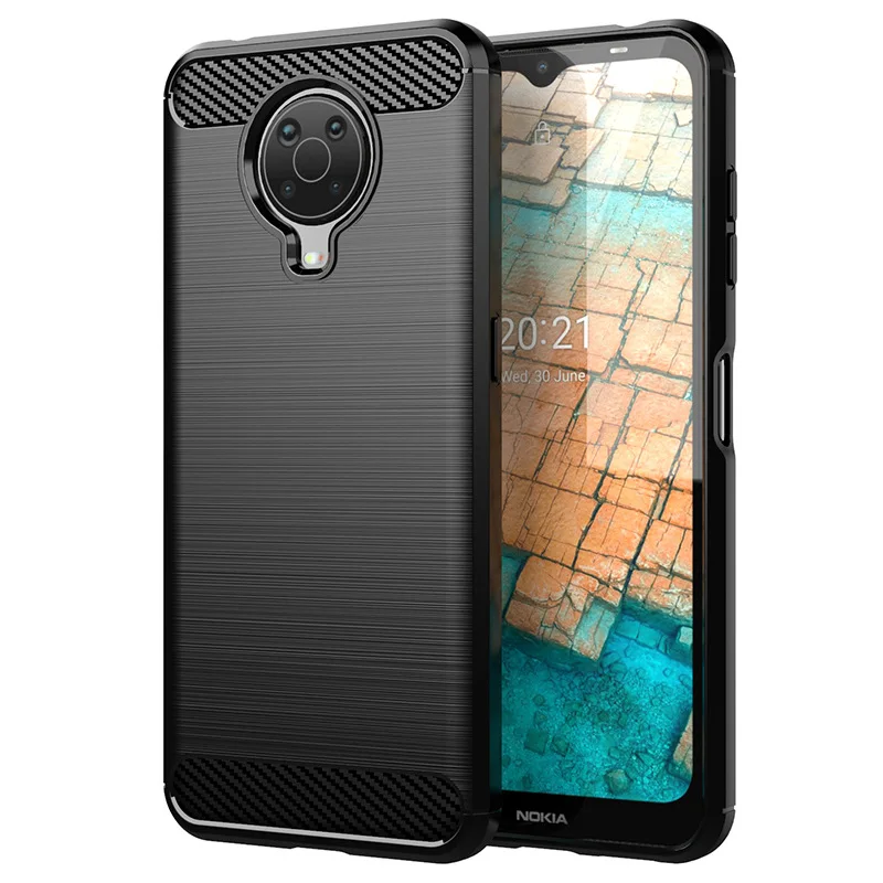 

Brushed Carbon Fiber Case For Nokia G10 G20 Shockproof Silicone Cases for nokia g20 g 10 Soft Phone Cover Coque Fundas