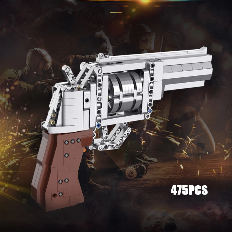 

475pcs Revolver Assembly Building Blocks Children's Educational Toys Modern Military Weapons Gun Building Blocks