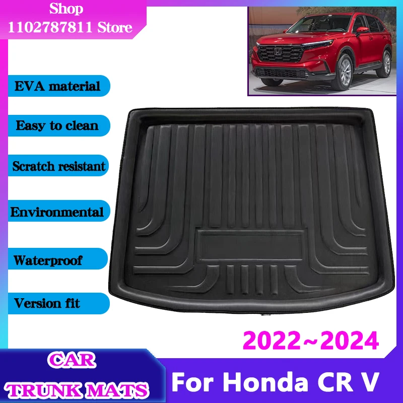 Аксессуары для Honda CR V 2023 2022 2024 CR-V CRV RS 5 сиденья автомобильный коврик для багажника Водонепроницаемый защитный подкладка для багажника Противоскользящий коврик для груза EVA