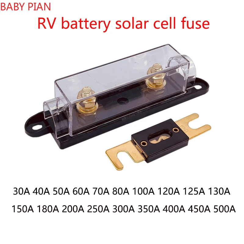 50A 80A 100A 120A 150A 200A 250A 300A 350AH 400A Fork-bolt Type Auto Fuse Blowers RV Retrofit High Current Fuse Solar Cell Fuse