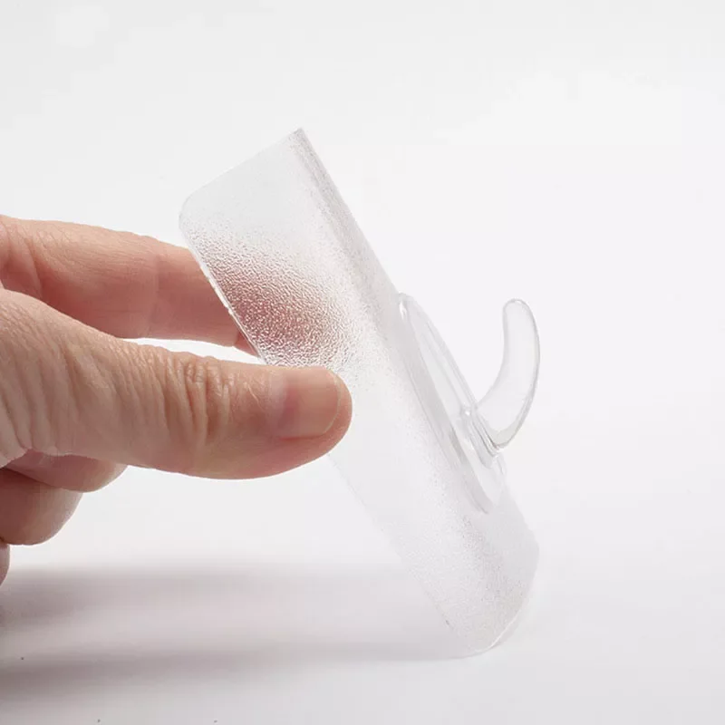 

2022New Hooks Transparent Wall Hooks Waterproof Adhesive Hooks on the wall Reusable Seamless Hanging Hook For Kitchen Bathroom