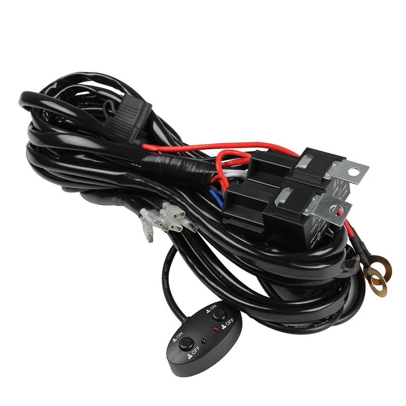 

9-16V LED Work Light Bar Wiring Harness Kit Offroad 4X4 Truck SUV Lightbar Cable With Switch Relay Fuse