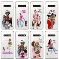super mom baby phone case for samsung galaxy s22 ultra s21 s20 fe s10 5g s9 s8 plus s10e fashion girl women soft tpu clear cover