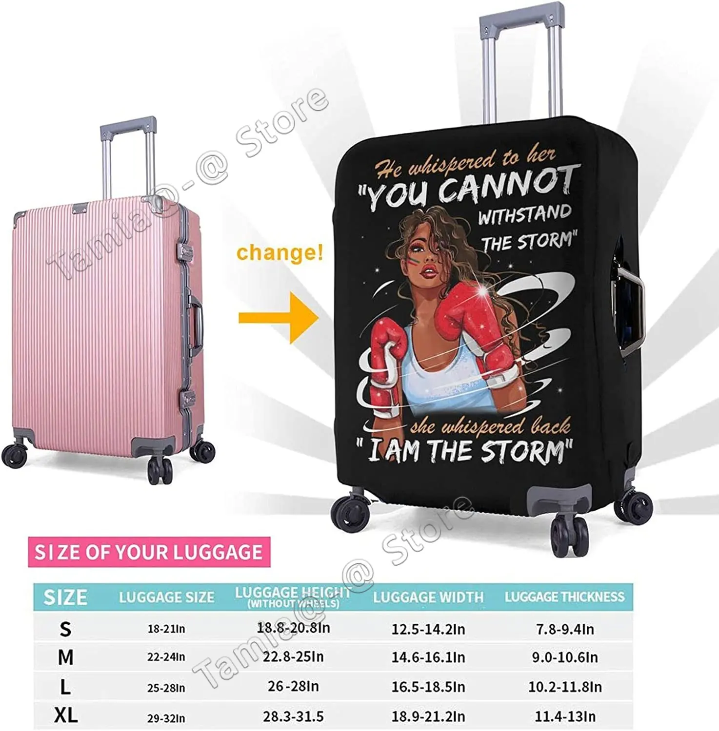 Travel Suitcase Protector African American Girl Elastic Protective Washable Luggage Cover With Concealed Zipper Suitable images - 6