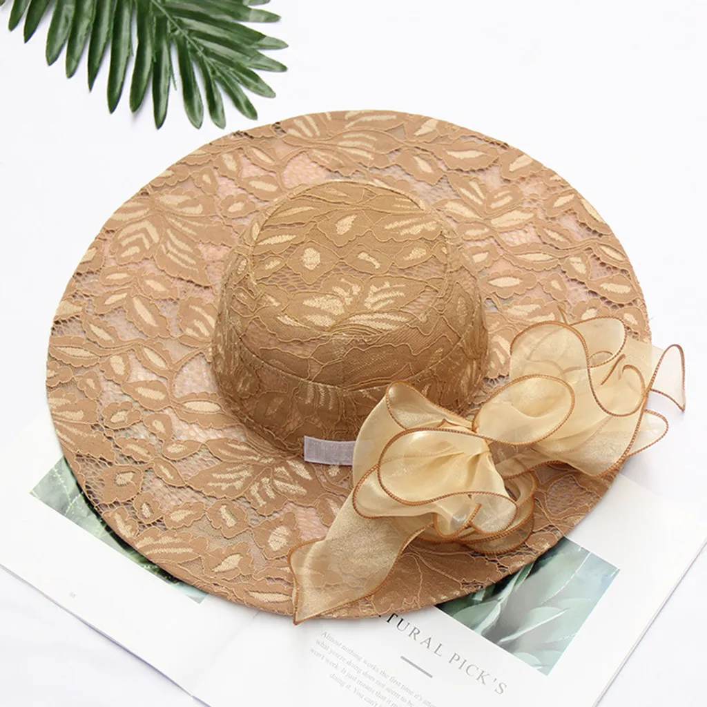 Женская свадебная шляпа регулируемая пляжная с большими головками и широкими