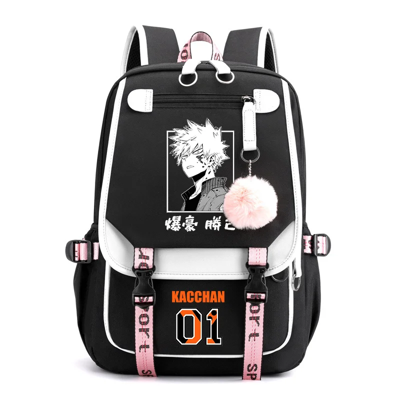 Горячий рюкзак Bakugou Katsuki Harajuku высококачественный с USB-потоком школьный в стиле