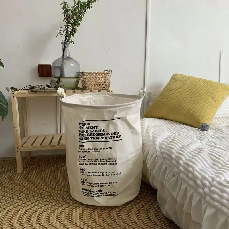 

Egg Tart Japanese Storage Bucket Zakka Canvas Snoopy Clothing Laundry Bag Dirty Clothes Basket Ins Good-looking for Dormitory