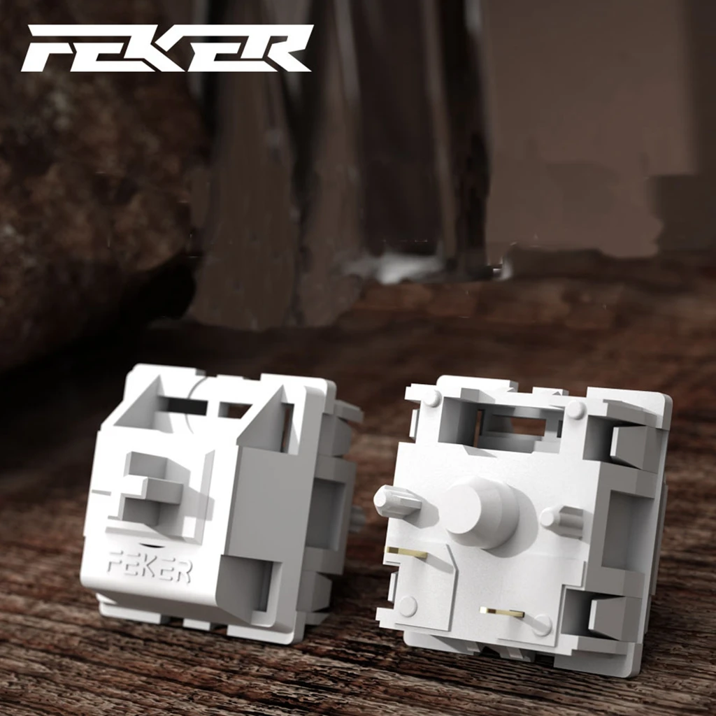 FEKER белая Нефритовая модель V3 переключатель HIFI фабричная смазка 42g 5 Pin POM PA66 линейная механическая клавиатура MX переключатели удлинительная пружина