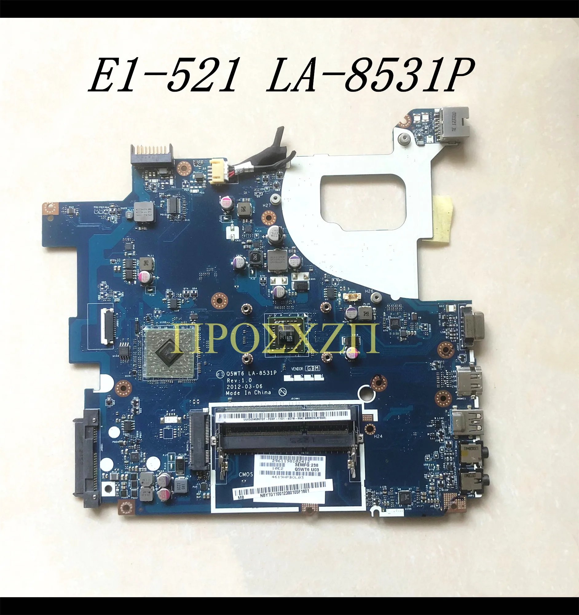 Q5WT6 LA-8531P Mainboard For ACER ASPIRE E1-521 EM1200 Laptop Motherboard NBY1G11002 NBY1G11001 CPU DDR3 100% Full Tested Good