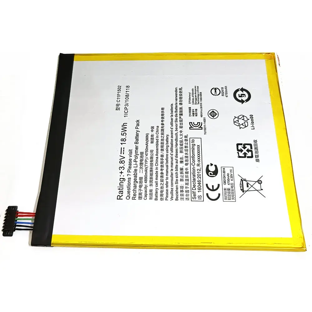 Новый аккумулятор C11P1502 для ASUS ZenPad 10 Z300C Z300CL Z300CG P023 P01T 1 3 8 В 4750 мАч