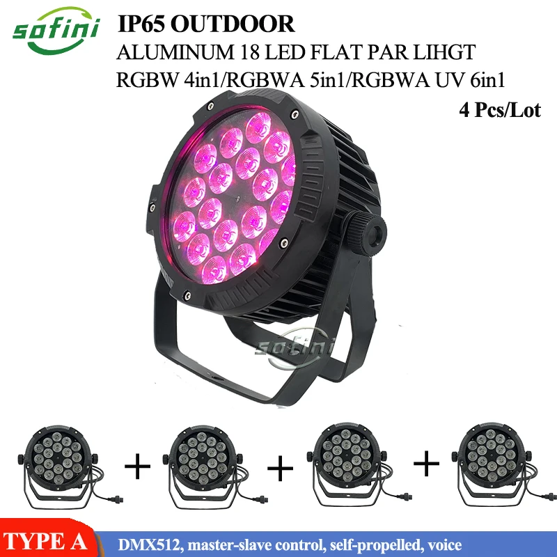 4 шт. IP65 наружный светильник водонепроницаемый фонарь 18*12 Вт 4in1Rgbw 18*15 5in1 Rgbwa 18x18 6in1