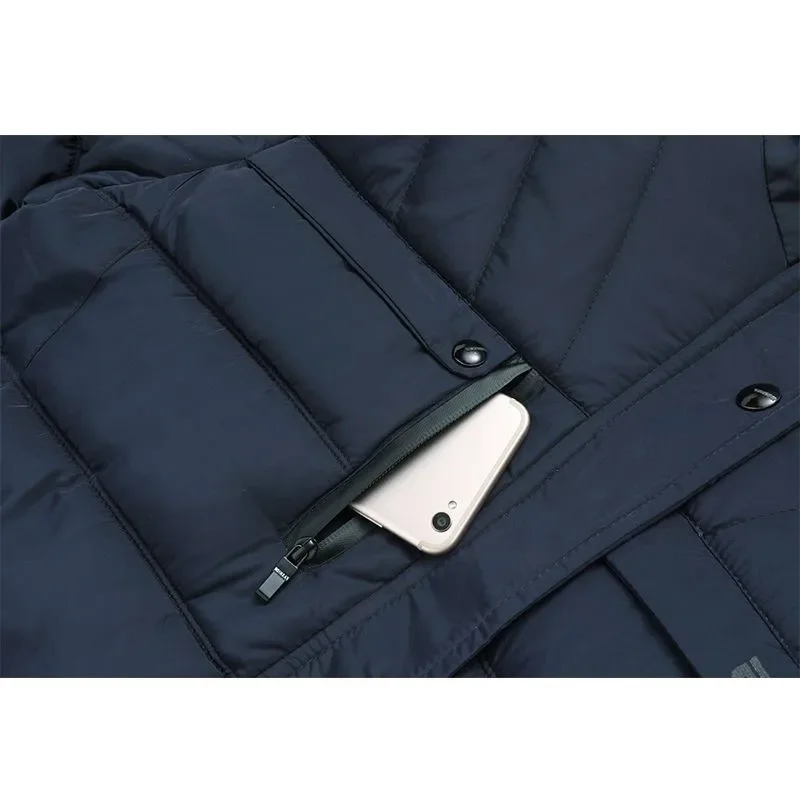 Пуховое хлопковое стеганое пальтоМужская зимняя куртка для среднего и пожилого