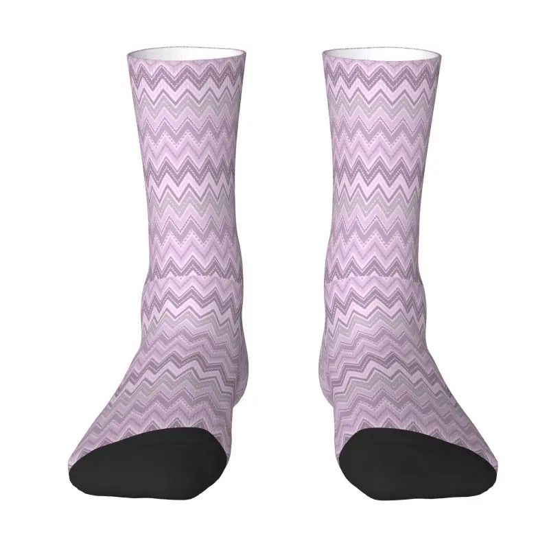 

Missonis Zigzag Retro Men's Crew Socks Unisex Cool Bohemian Camouflage Spring Summer Autumn Winter Dress Socks