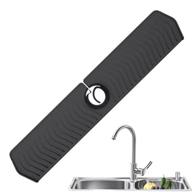 

Faucet Handle Drip Catcher Tray Silicone Sink Mat With Fast Drainage Foldable Kitchen Drying Mat Draining Pad For Counter