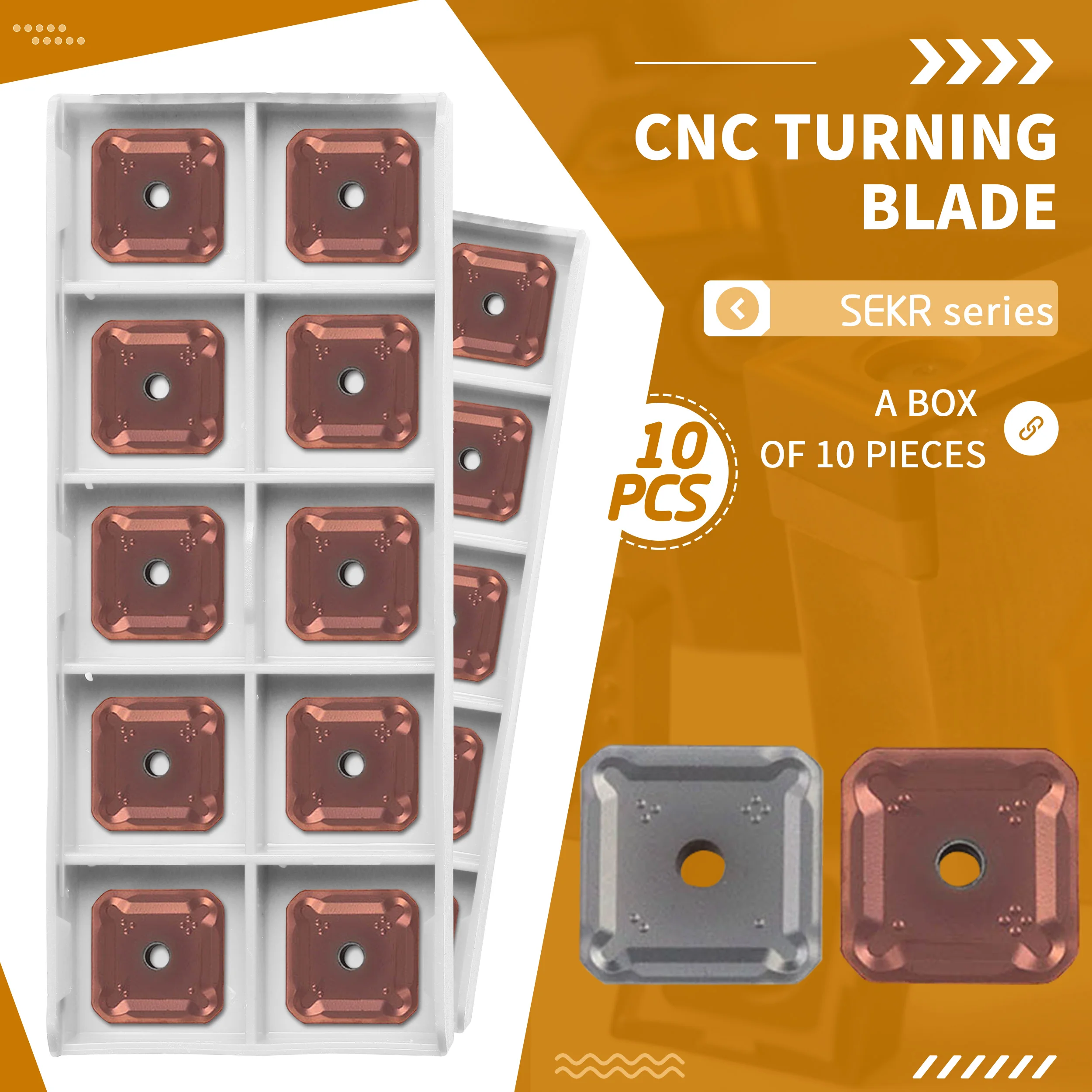 

10Pc SEKR1203 SK2025 SEKR1504 SK4025 CNC Machine Tools Coated Carbide Blades Lathe Milling Cutter Tool Steel Cast Iron Universal