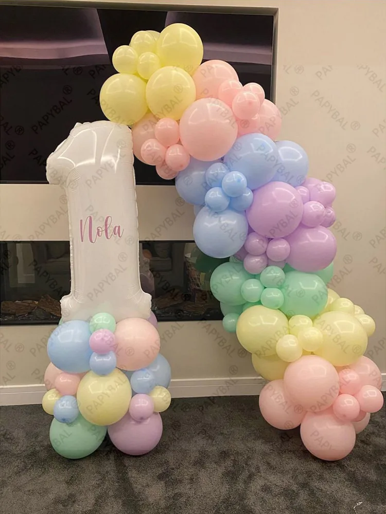 

1 компл. Розовый желтый стиль Макарон для дня рождения мальчика девочки Декор арка для возраста 3 4 5 9 детский душ Globos