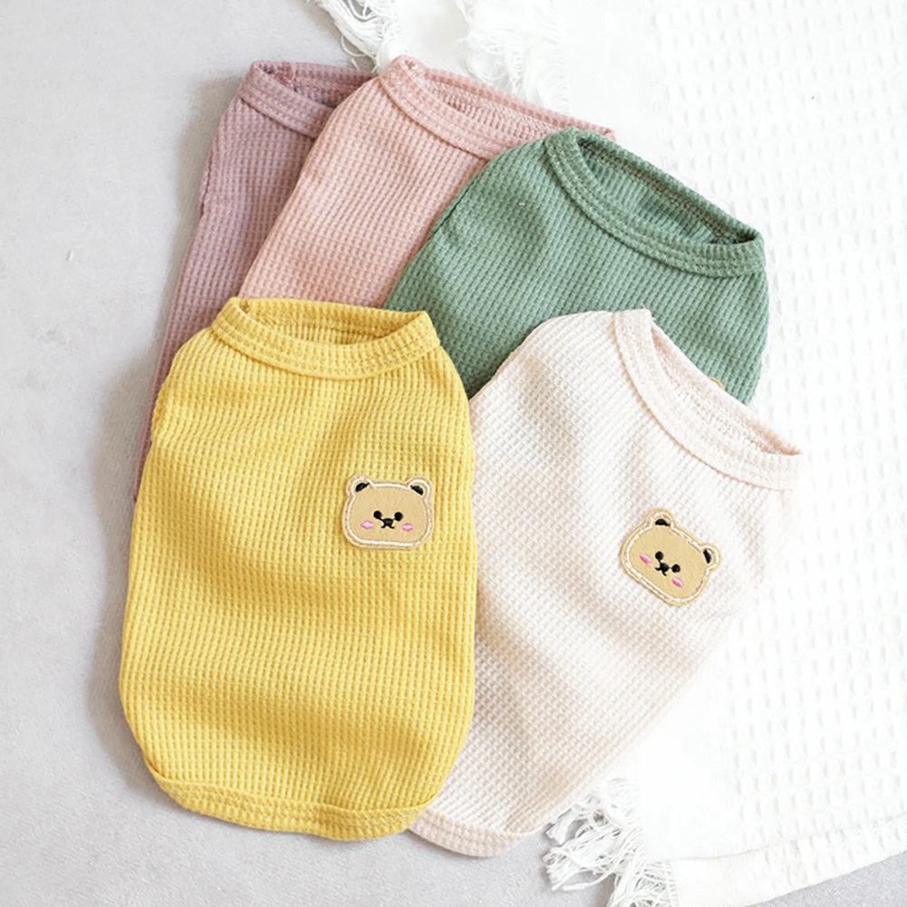 

Summer Pet Dog Vests Sleeveless T-shirts Cartoon Bear Pattern Clothes For Dogs Or Cats Puppy Pet shirt Cute Summer Pets Products