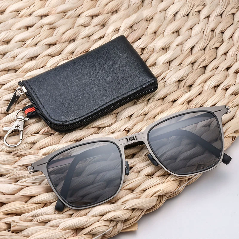 Портативные солнцезащитные очки новинка складные из нержавеющей стали