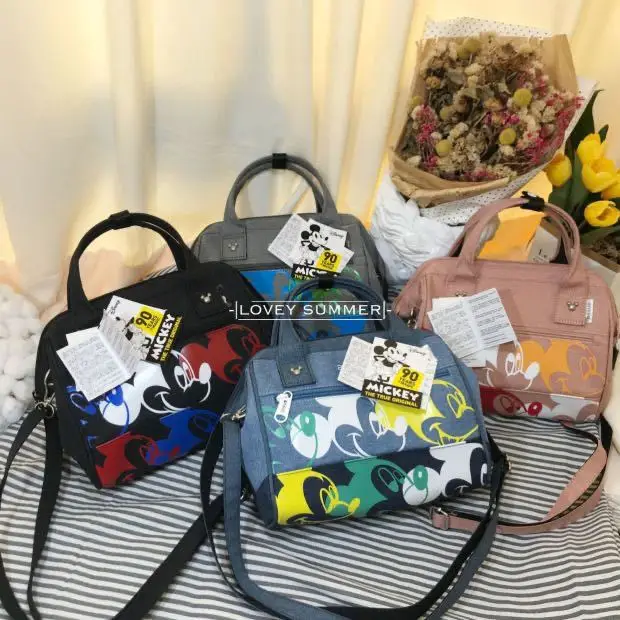 

Disney Mickey Mouse Women's Shoulder Bag Girl Cartoon Fashion Print High Capacity Storage Oblique Span Portable Dual-purpose Bag